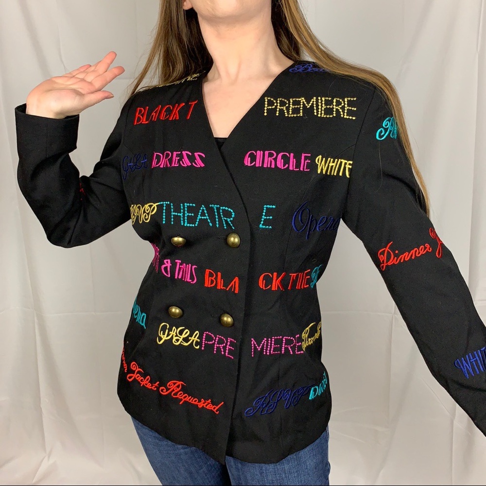 VTG Embroidered Theater Broadway inspired Blazer